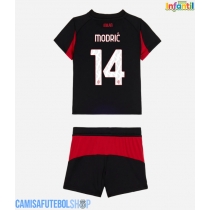 Camisa de time de futebol AC Milan Luka Modric #14 Replicas 1º Equipamento Infantil 2025-26 Manga Curta (+ Calças curtas)